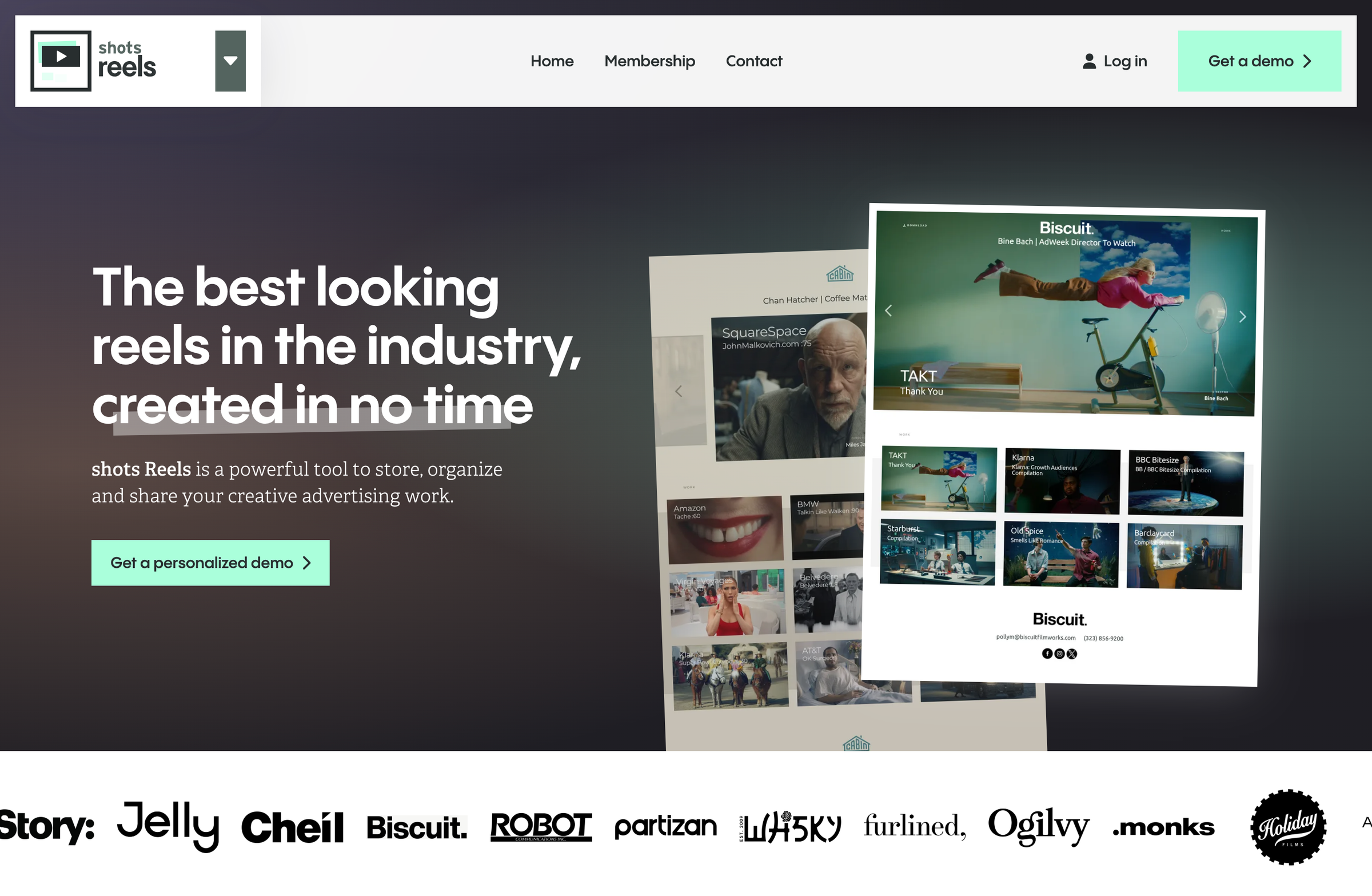 New landing page for shots Reels